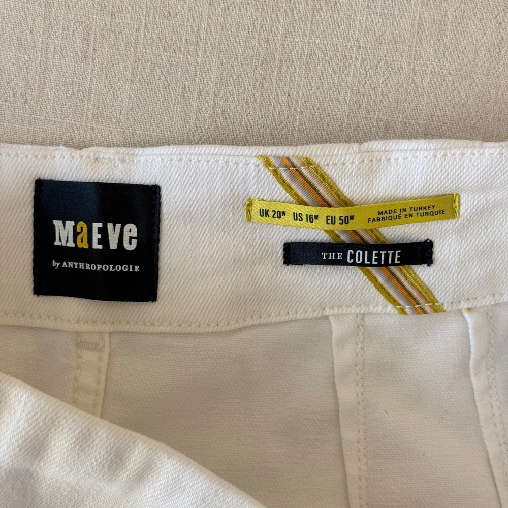 Maeve Anthropologie The Colette Wide Leg Crop Pants Women 16W White - Picture 6 of 12